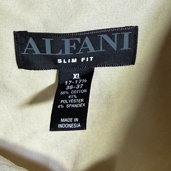 Alfani Men's Slim-Fit Temp Regulating Dress Shirt, Brown Rice 17-17.5 36-37 $65 - Picture 10 of 10